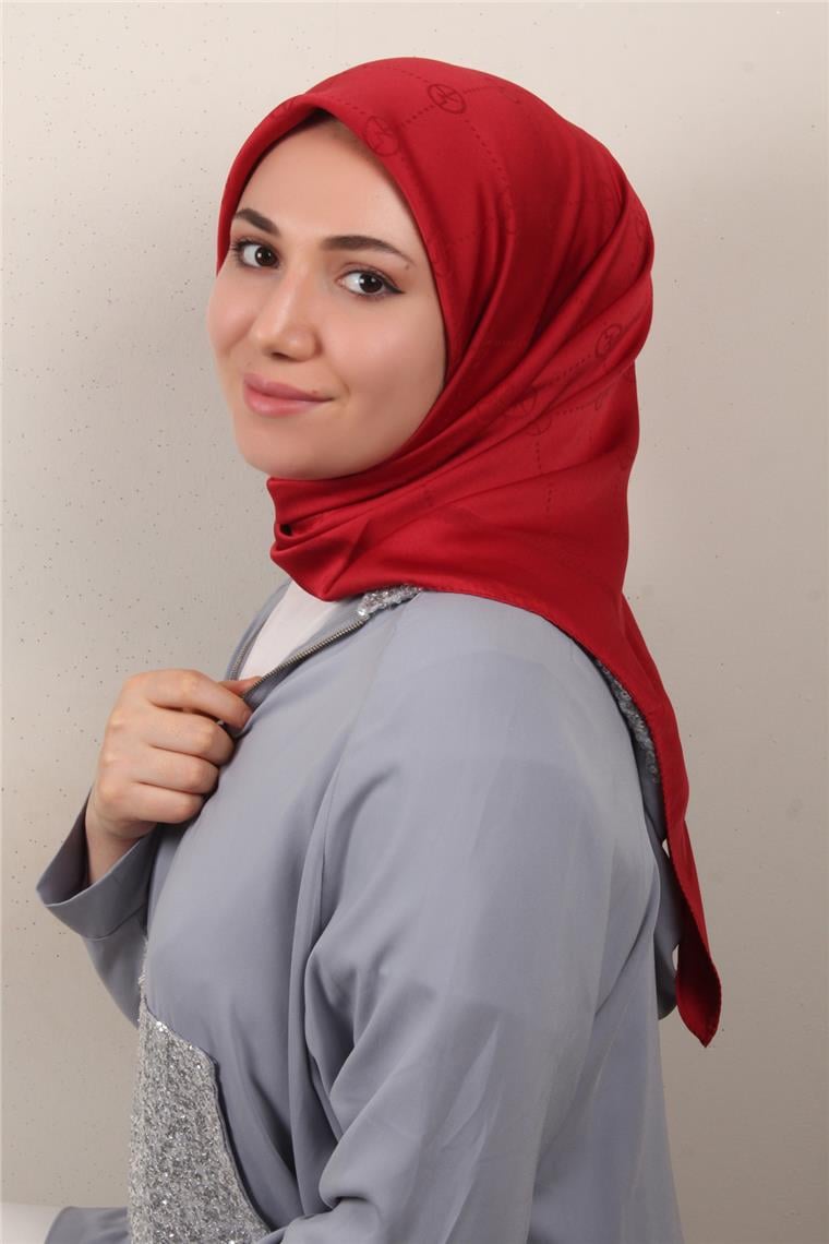 Modakaşmir İpeksi Jakar Eşarp 5357-19 Kırmızı