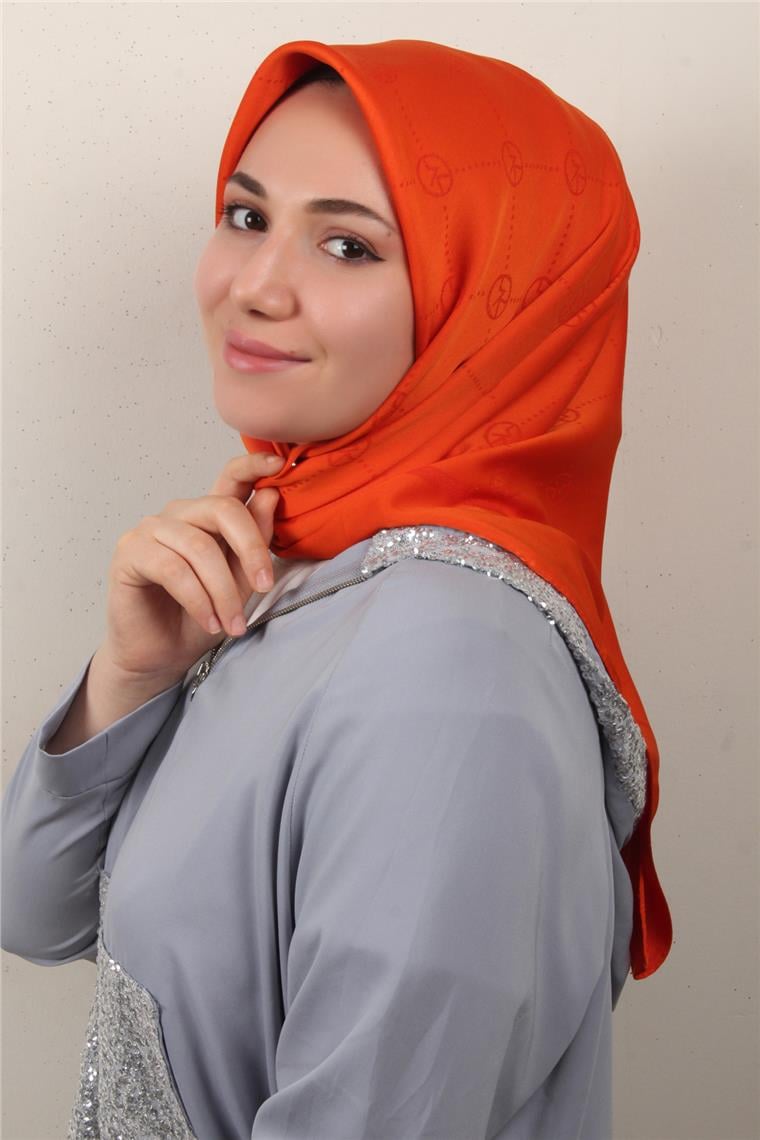 Modakaşmir İpeksi Jakar Eşarp 5357-20 Turuncu