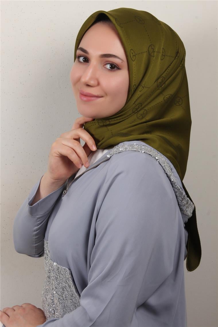 Modakaşmir İpeksi Jakar Eşarp 5357-24 Yağ Yeşili