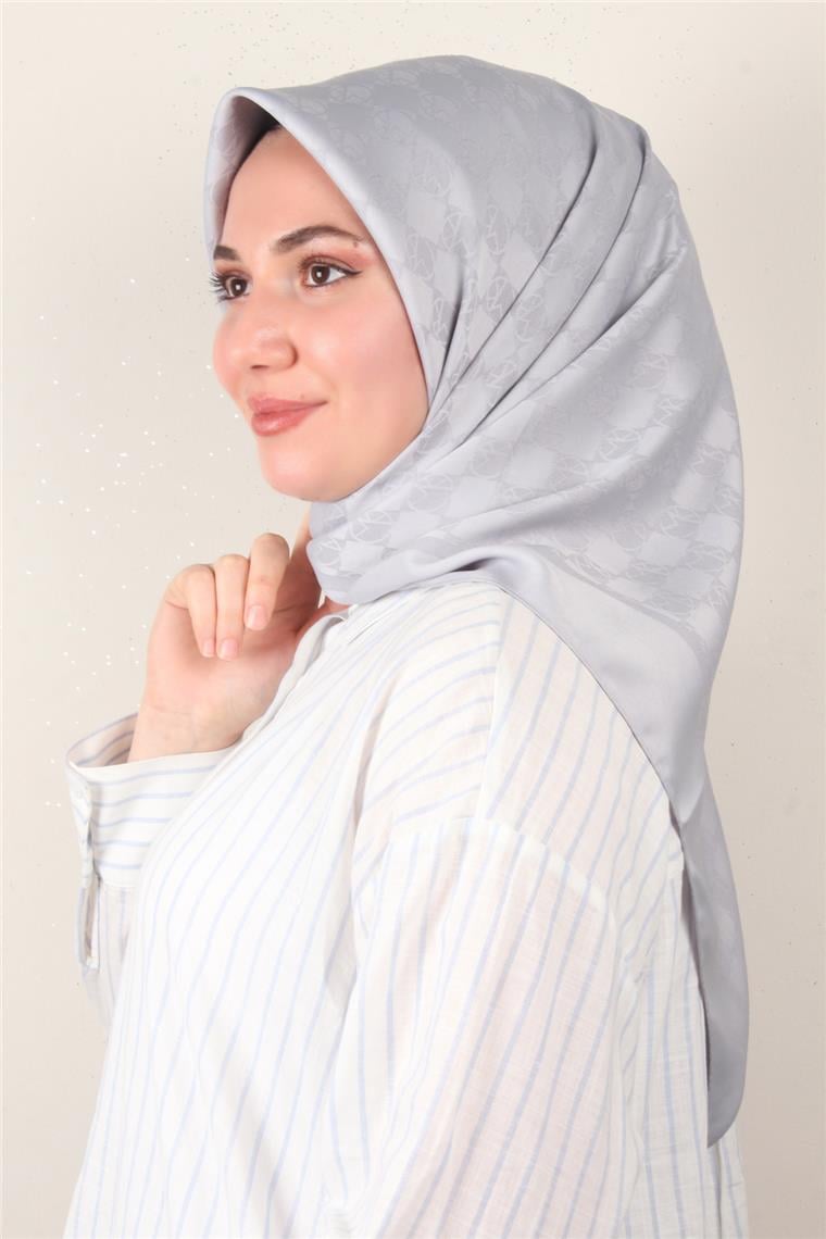 Modakaşmir Mk Desen Eşarp 5354-13 Gümüş