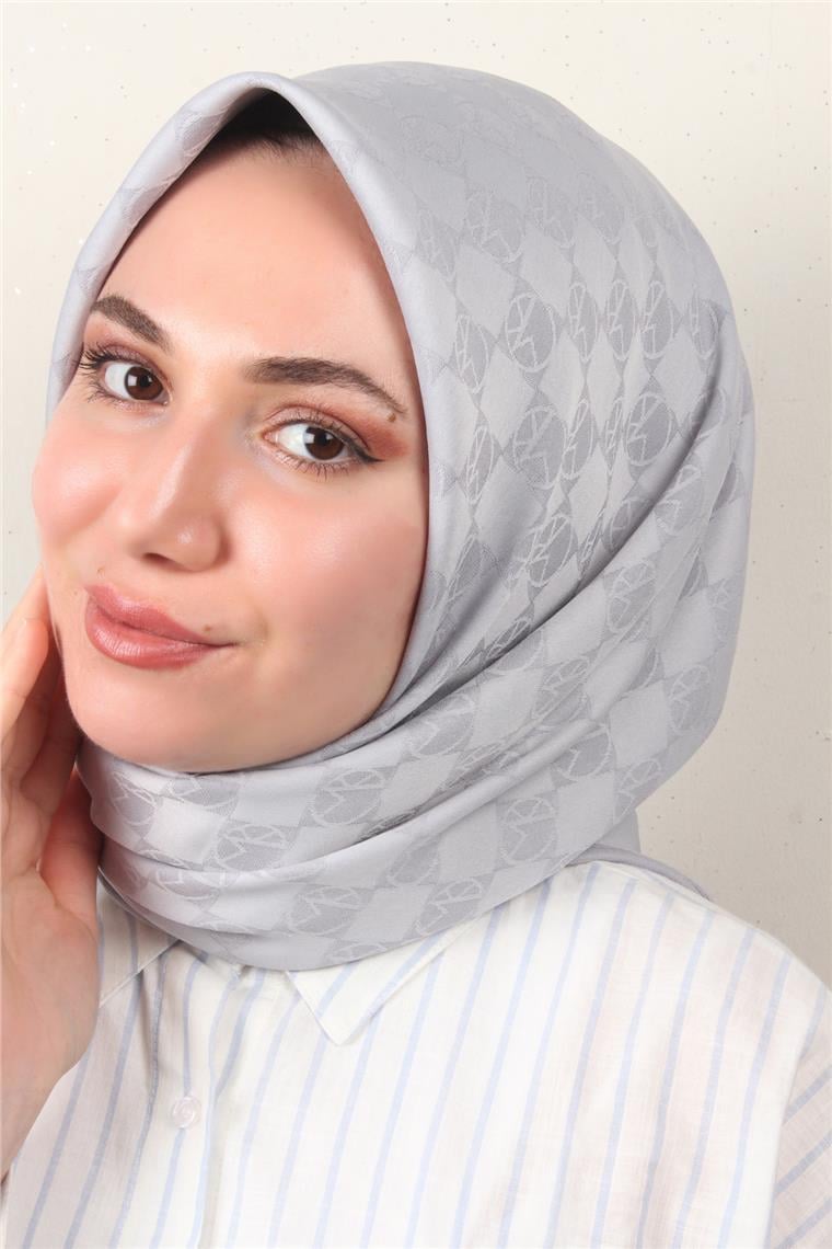 Modakaşmir Mk Desen Eşarp 5354-13 Gümüş