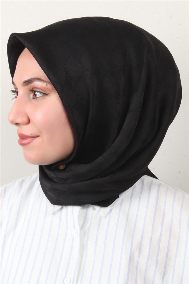 Modakaşmir Mk Desen Eşarp 5354-17 Siyah