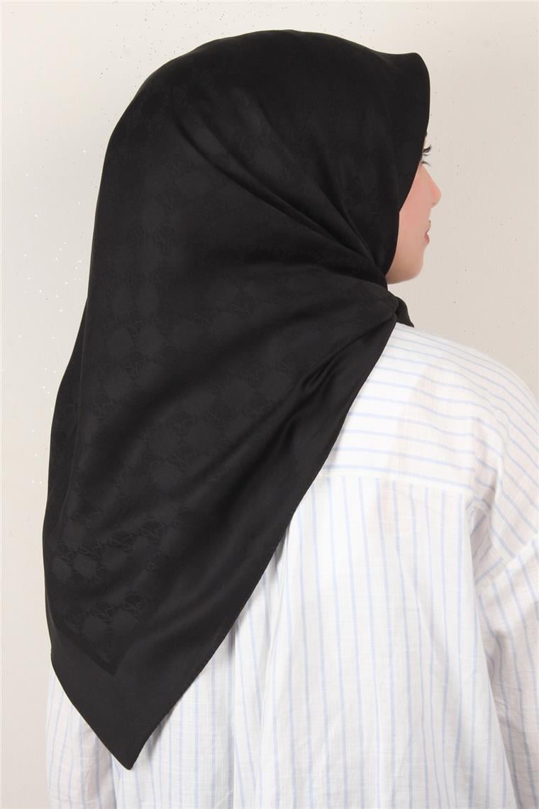 Modakaşmir Mk Desen Eşarp 5354-17 Siyah