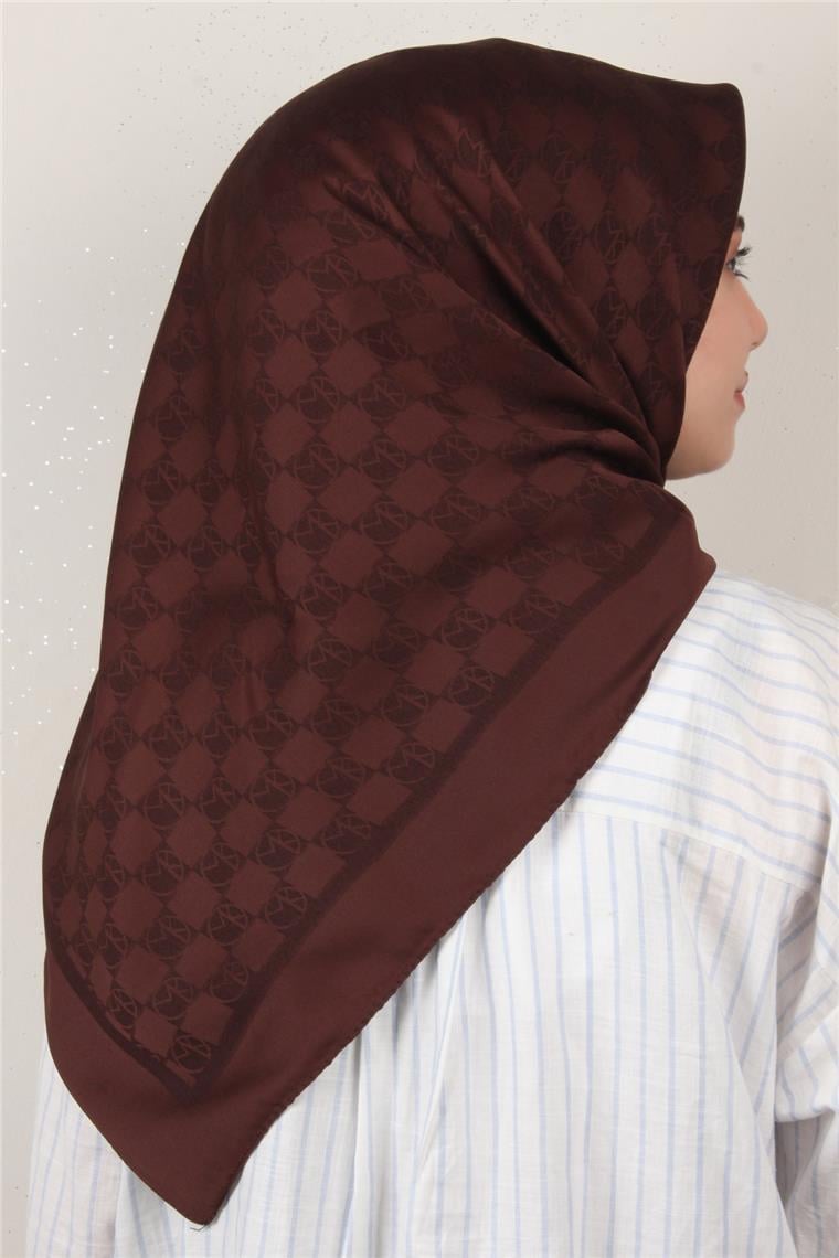 Modakaşmir Mk Desen Eşarp 5354-23 Kahverengi