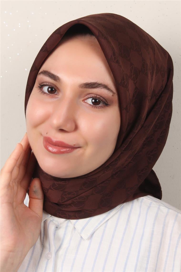 Modakaşmir Mk Desen Eşarp 5354-23 Kahverengi