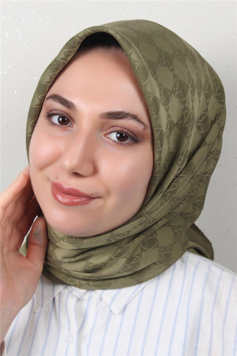 Modakaşmir Mk Desen Eşarp 5354-25 Haki