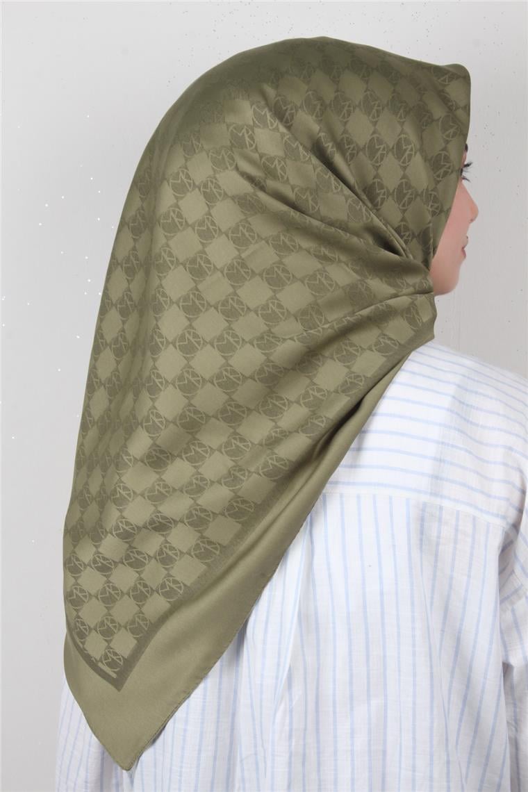 Modakaşmir Mk Desen Eşarp 5354-25 Haki