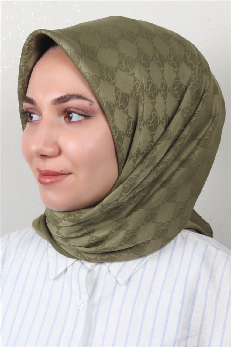 Modakaşmir Mk Desen Eşarp 5354-25 Haki