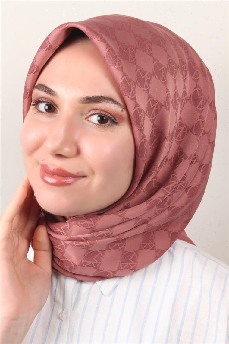 Modakaşmir Mk Desen Eşarp 5354-5 Gül Kurusu