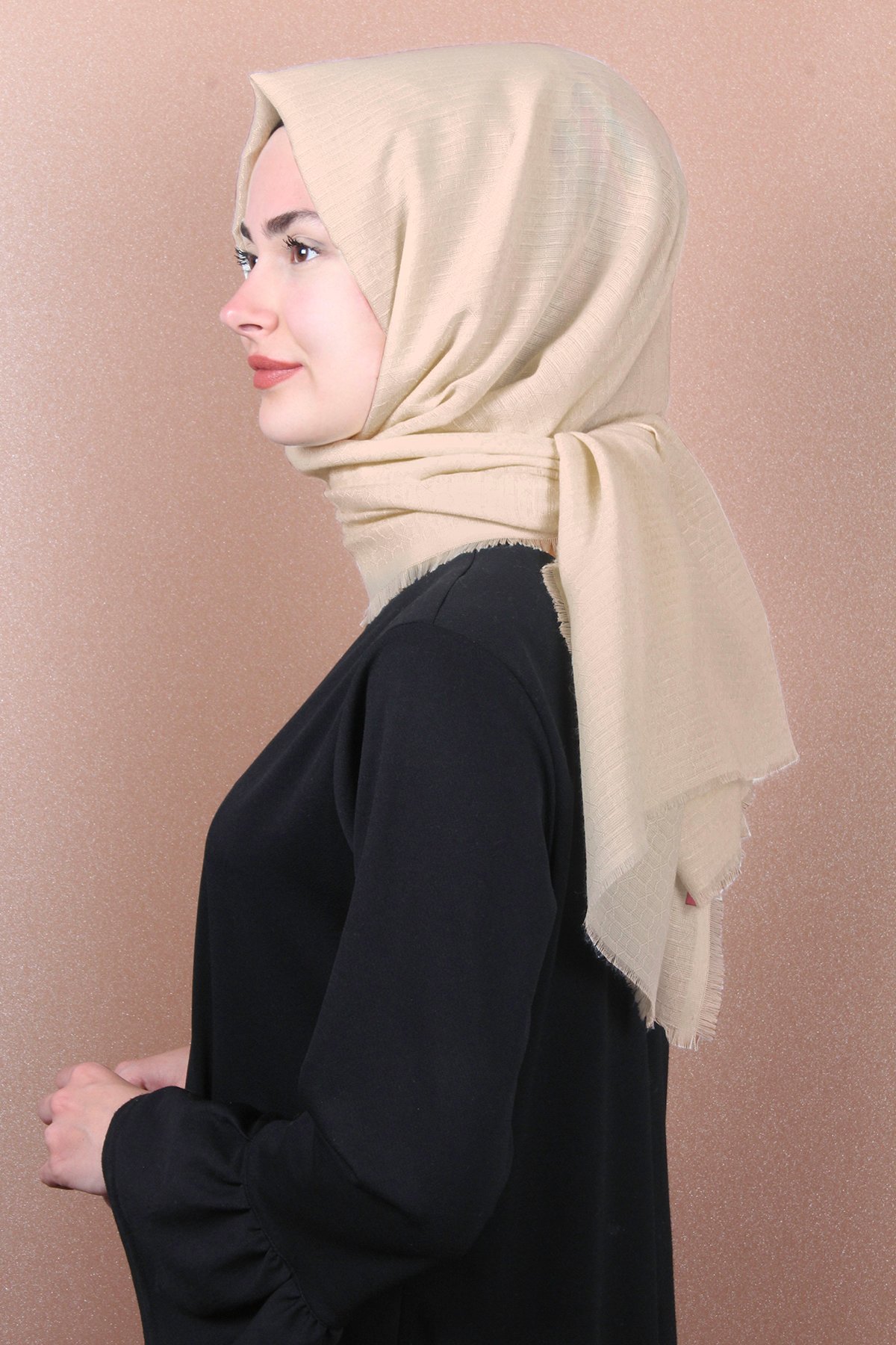 Monogram Pamuk Şal 143-14 Krem