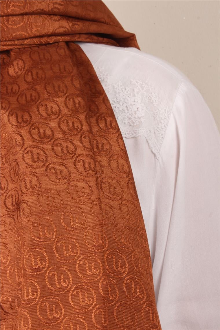 Monogram Şal 145-36 Kiremit