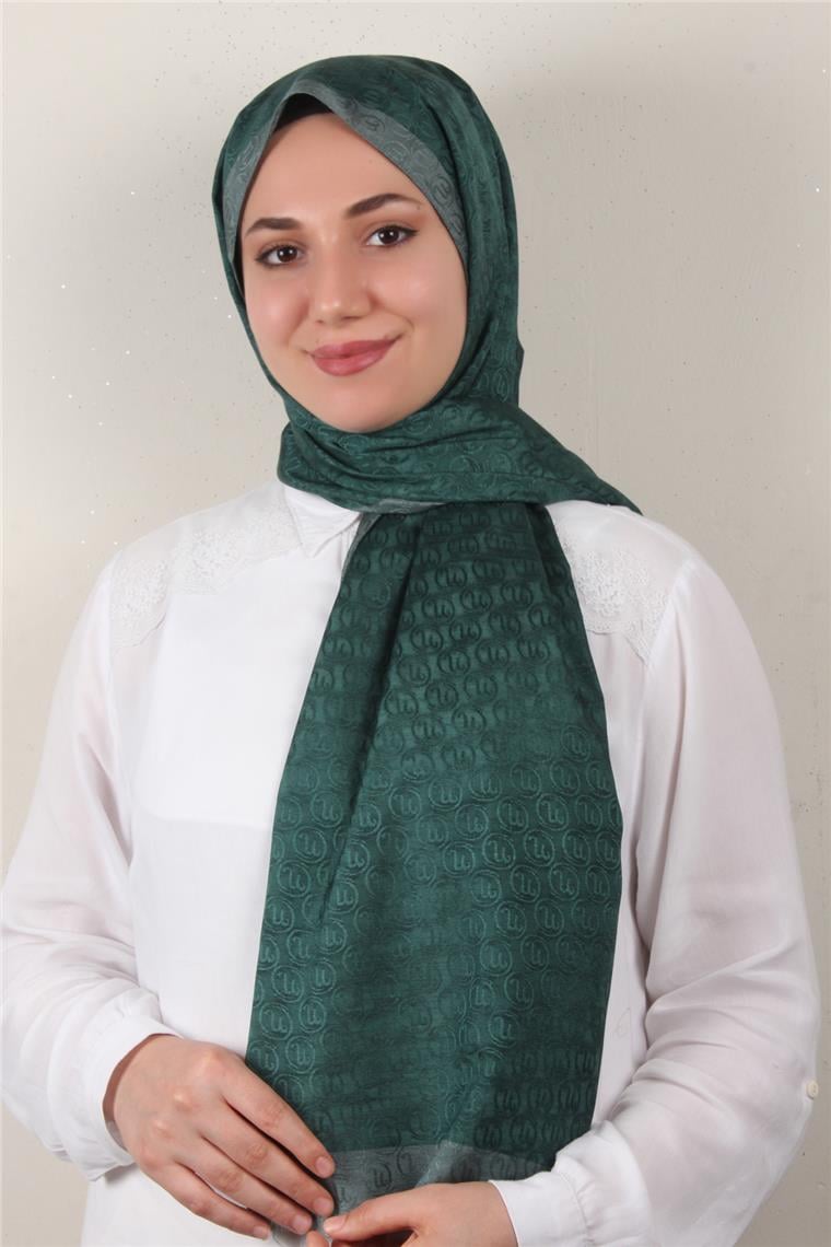 Monogram Şal 145-37 Zümrüt