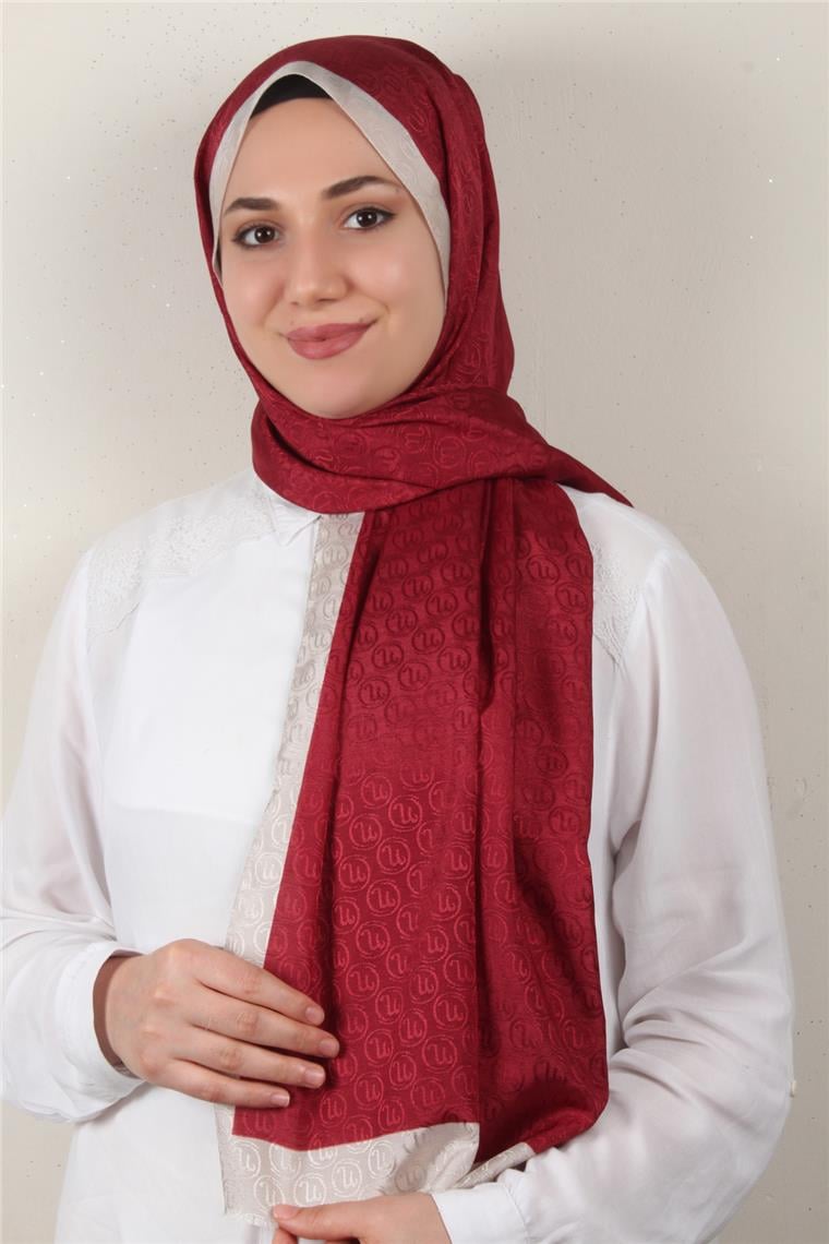 Monogram Şal 145-41 Bordo