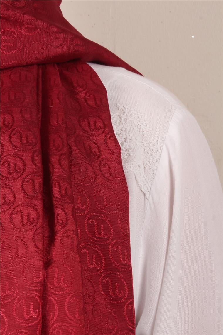 Monogram Şal 145-41 Bordo