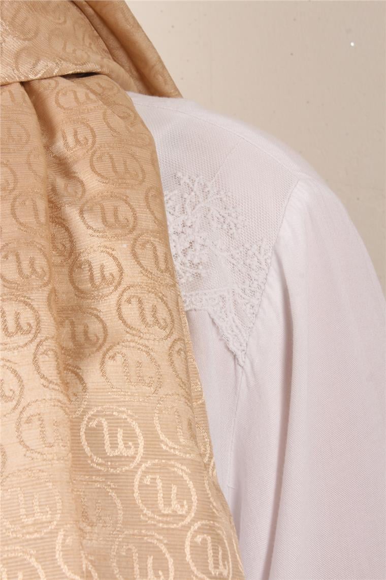 Monogram Şal 145-44 Sütlü Kahve