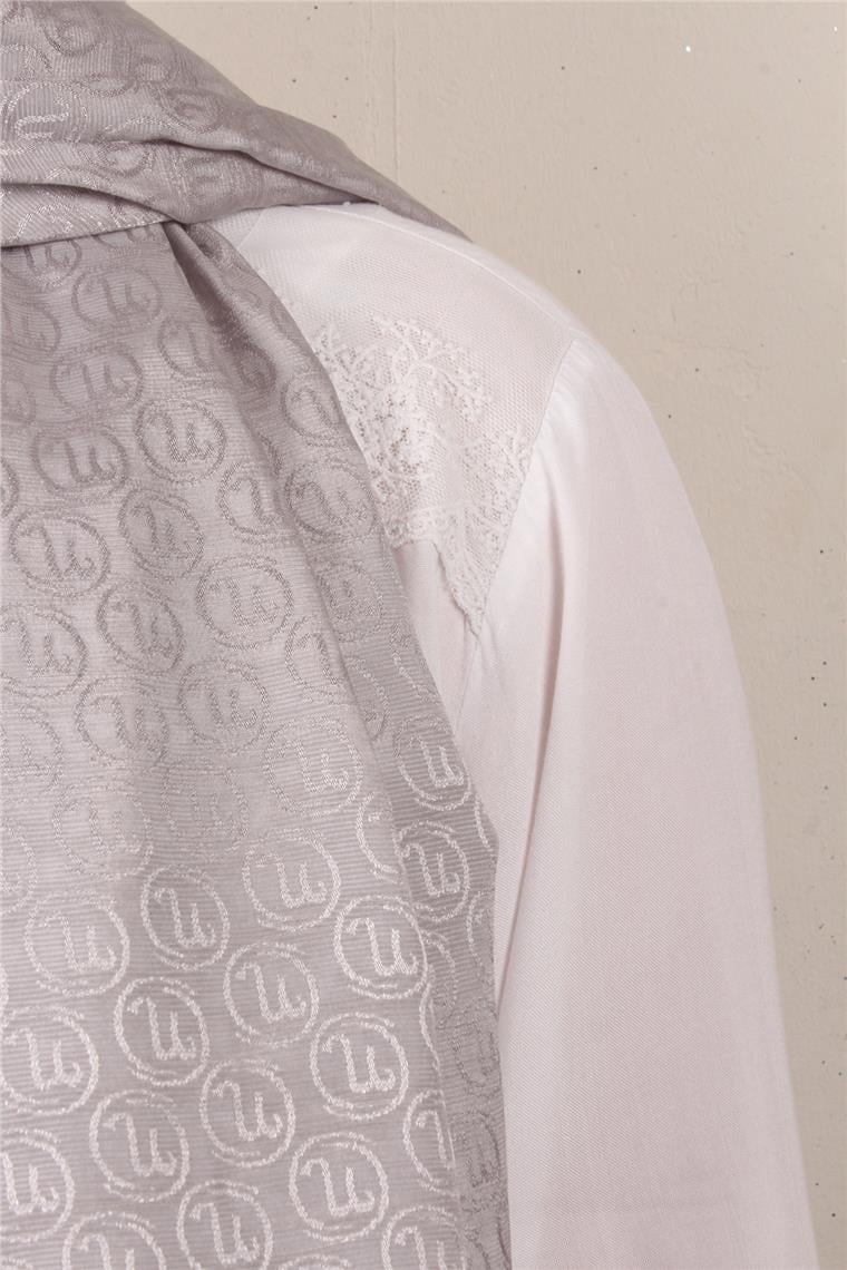 Monogram Şal 145-45 Gümüş