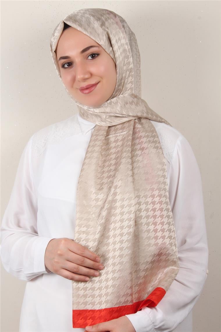 Monogram Şal 149-25 Bej