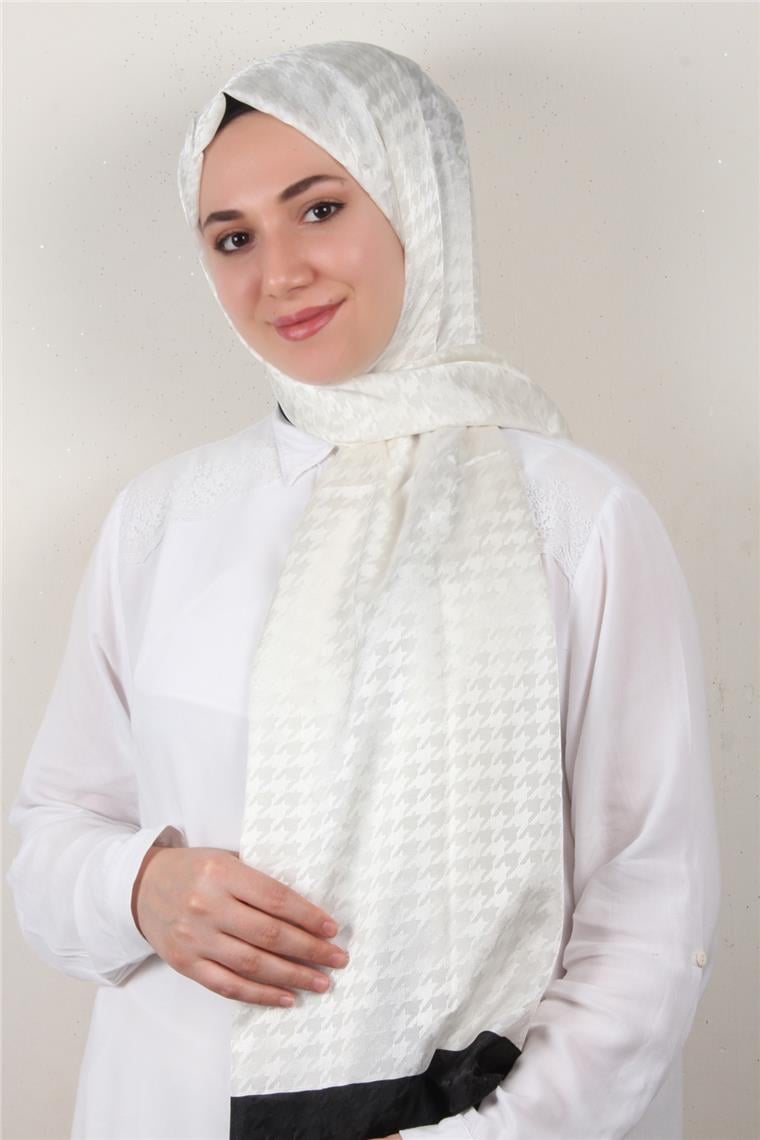 Monogram Şal 149-26 Beyaz