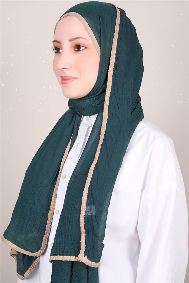 Müslin Biyeli Şal 3352-24 Zümrüt 