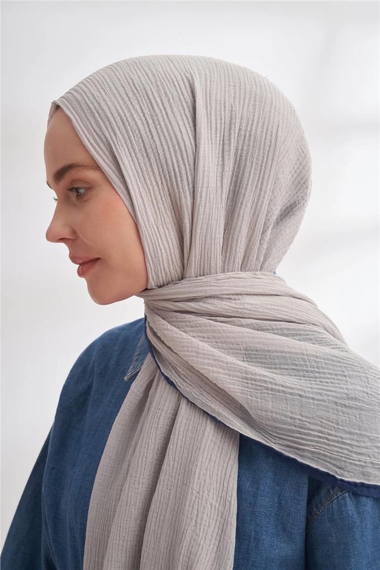Müslin Biyeli Şal 3352-311 Gümüş