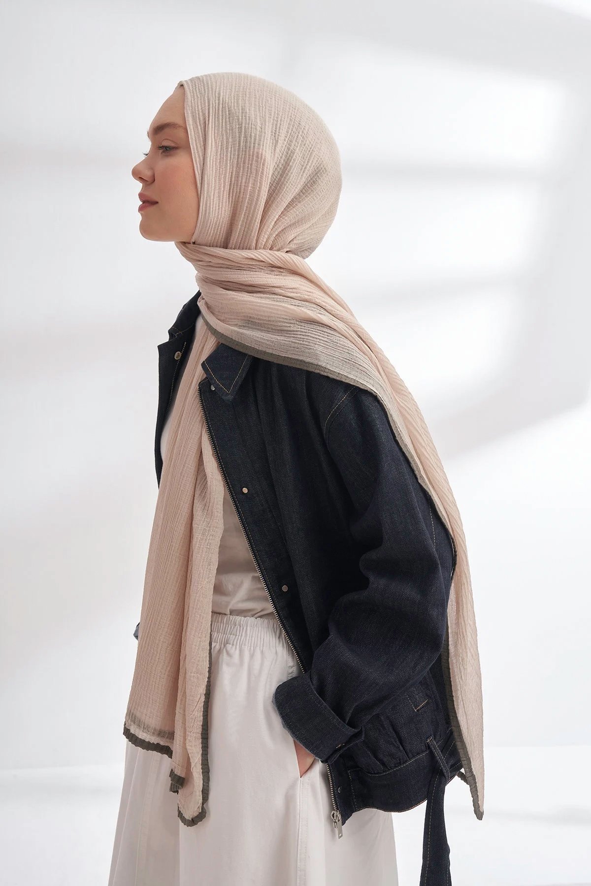 Müslin Biyeli Şal 3352-66 Taş