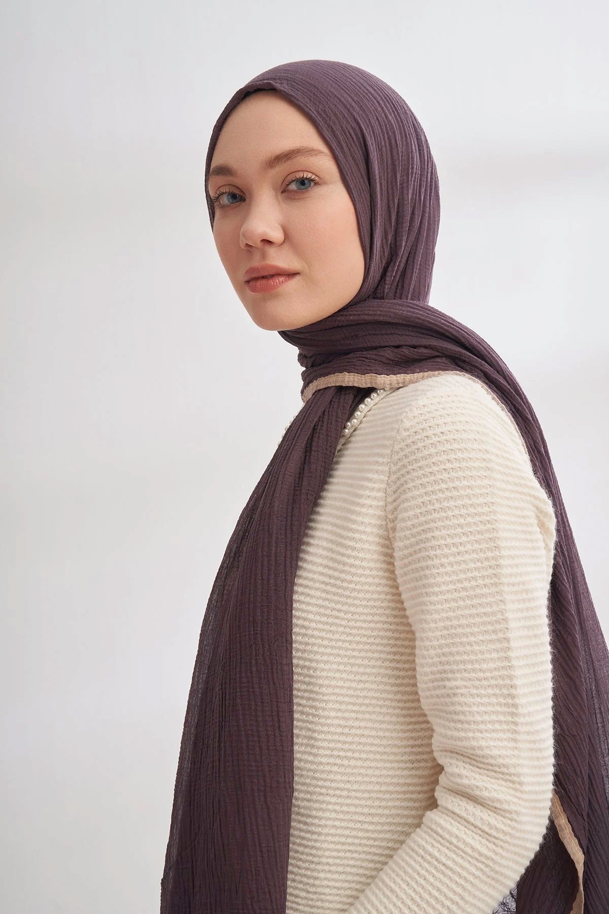 Müslin Biyeli Şal 3352-800 Lavanta