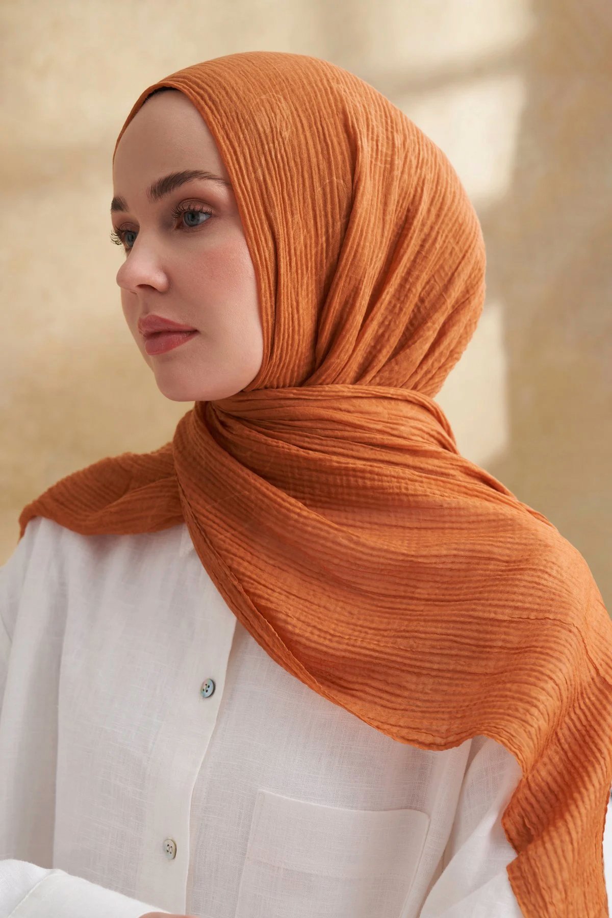 Müslin Yaprak Desen Şal 3351-770