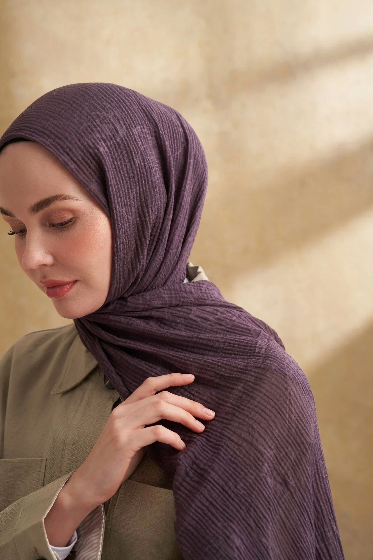 Müslin Yaprak Desen Şal 3351-800