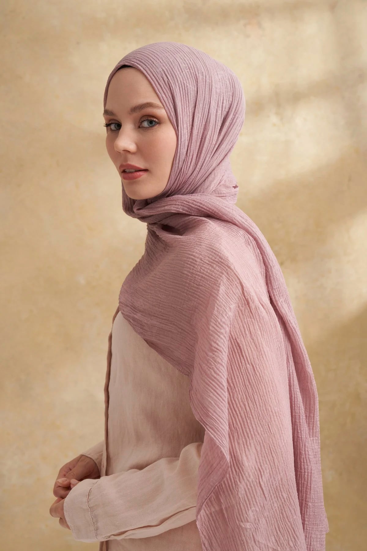 Müslin Yaprak Desen Şal 3351-903 Duman 