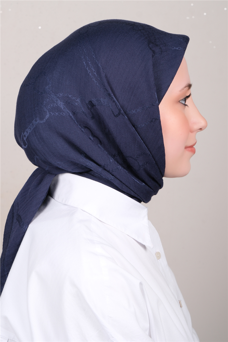 Naia Lyocell Coton Eşarp 1601-13 Lacivert 