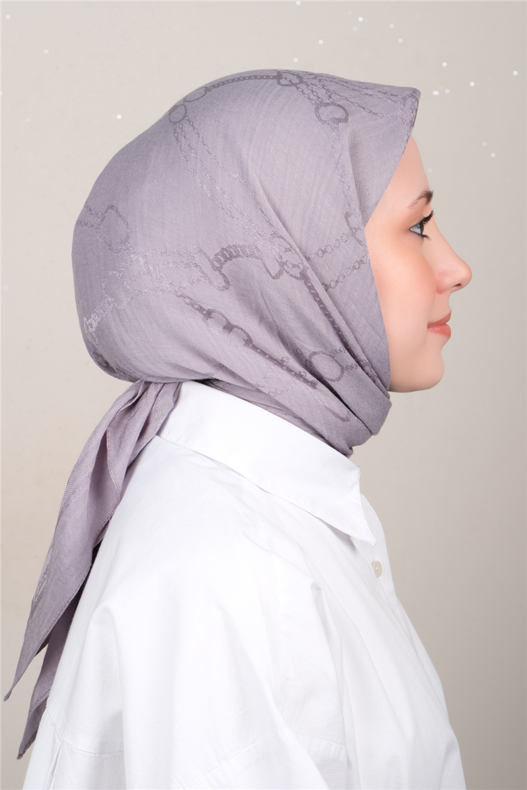 Naia Lyocell Coton Eşarp 1601-3 Gri 
