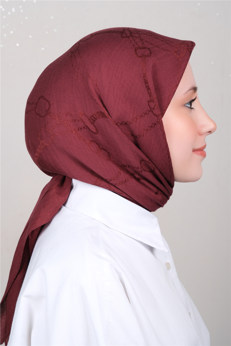 Naia Lyocell Coton Eşarp 1601-6 Bordo 