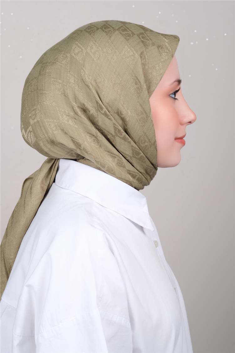 Naia Lyocell Coton Eşarp 6851-7 Olive 