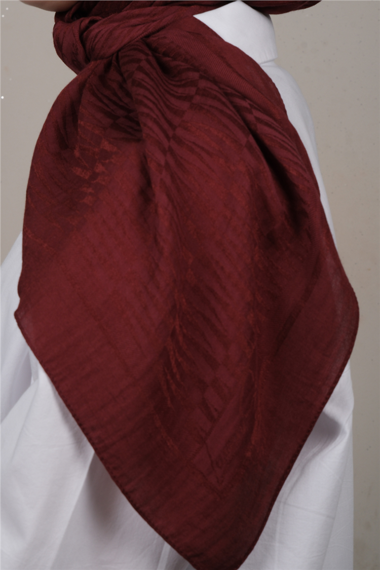 Naia Lyocell Coton Eşarp 8614-4 Bordo 
