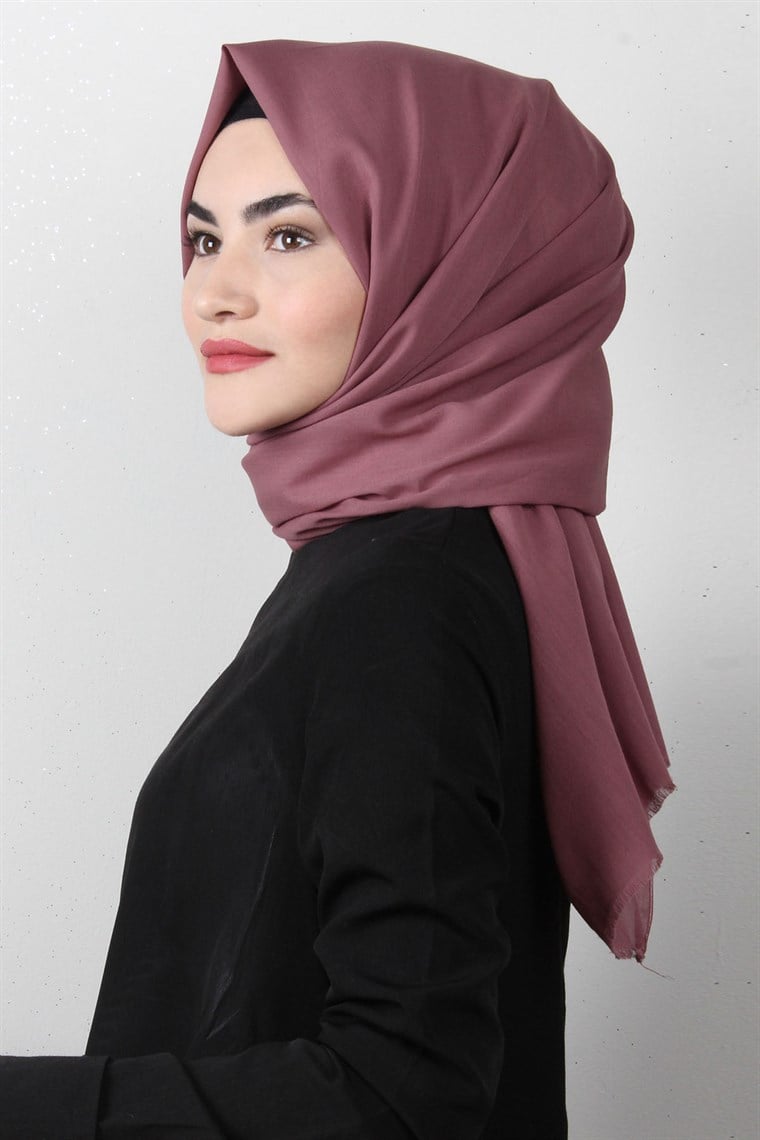 Natural Pamuk Şal 1493-16 Gül Kurusu