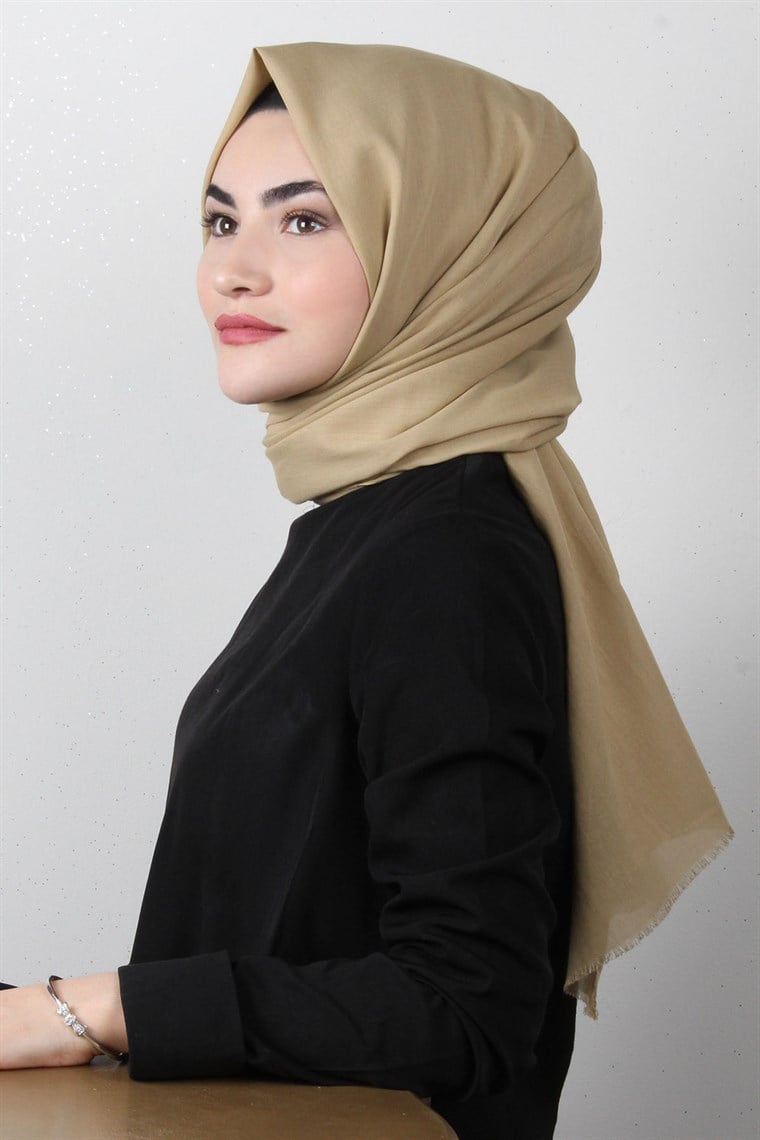 Natural Pamuk Şal 1493-3 Sütlü Kahve