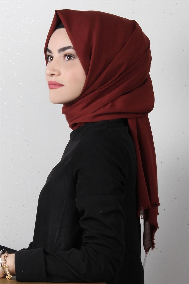 Natural Pamuk Şal 1493-5 Kiremit