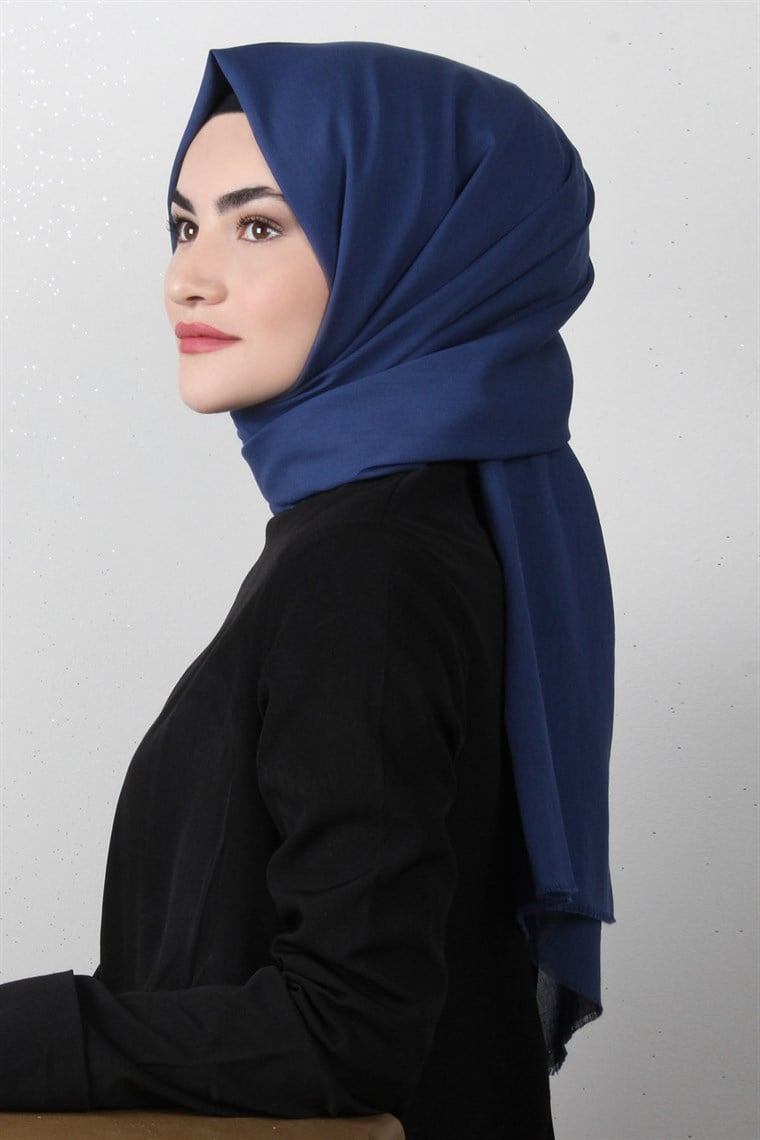 Natural Pamuk Şal 1493-8 İndigo 