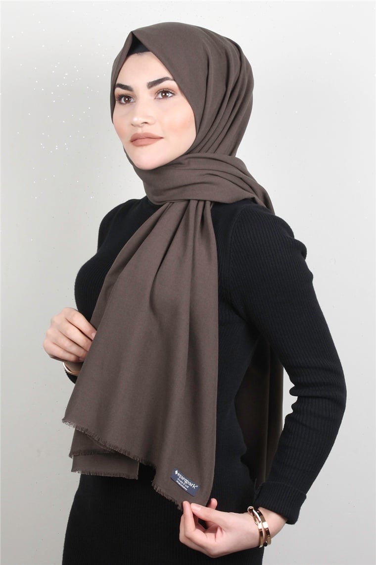 Natural Pamuk Şal 1495-24 Acı Kahverengi