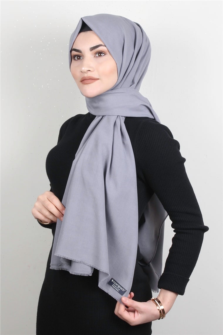 Natural Pamuk Şal 1495-29 Gri