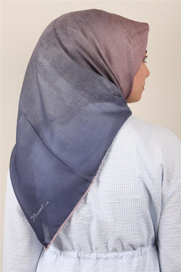 Nirvana Soft Eşarp 8091-1 Lacivert-Pudra