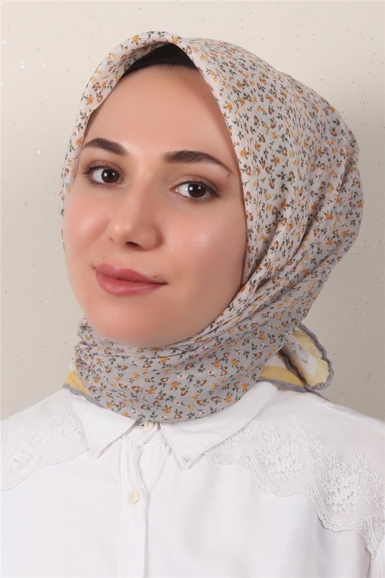 Nirvana Soft Eşarp 8092-1 Gri-Sarı