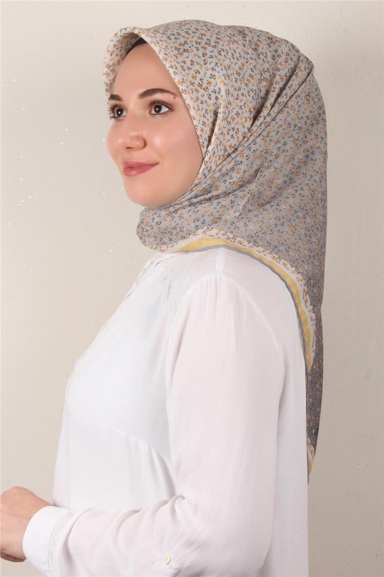 Nirvana Soft Eşarp 8092-1 Gri-Sarı