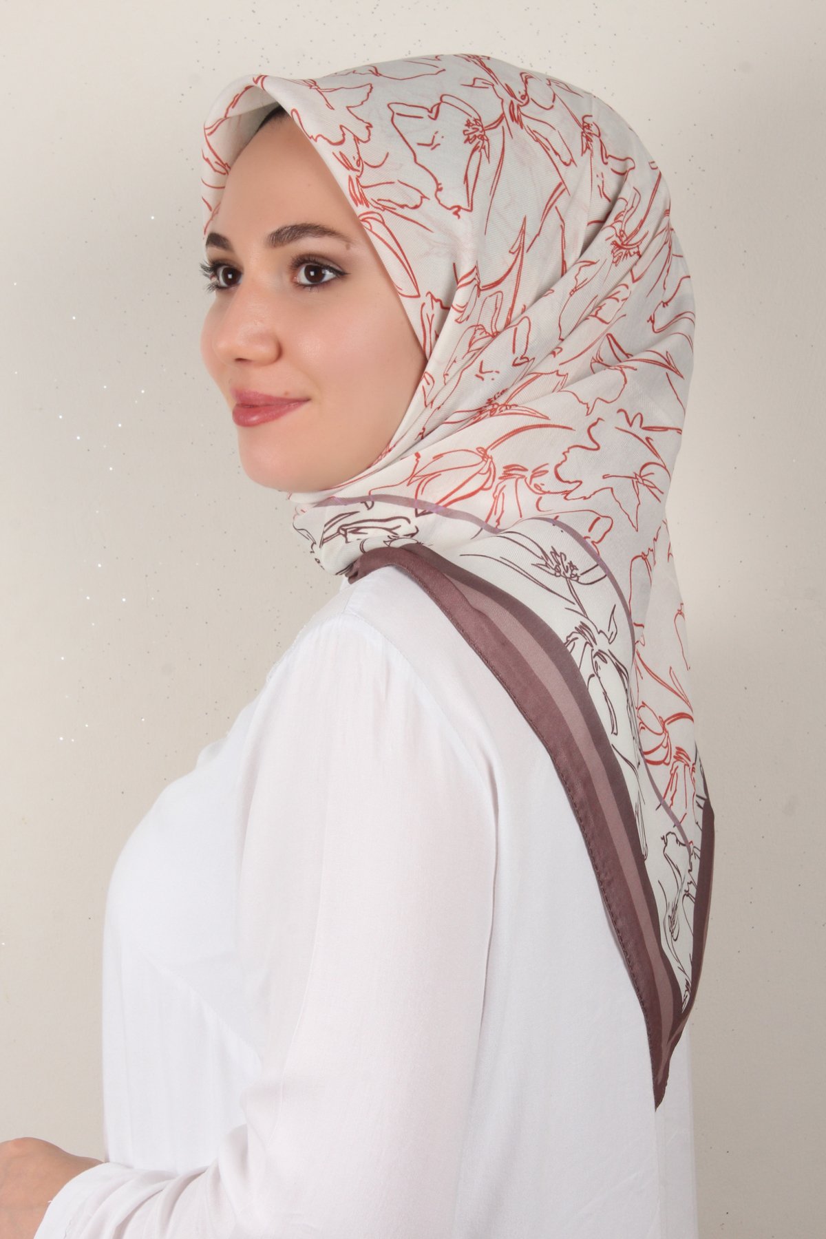 Nirvana Soft Eşarp 8098-18 Kiremit-Koyu Taş