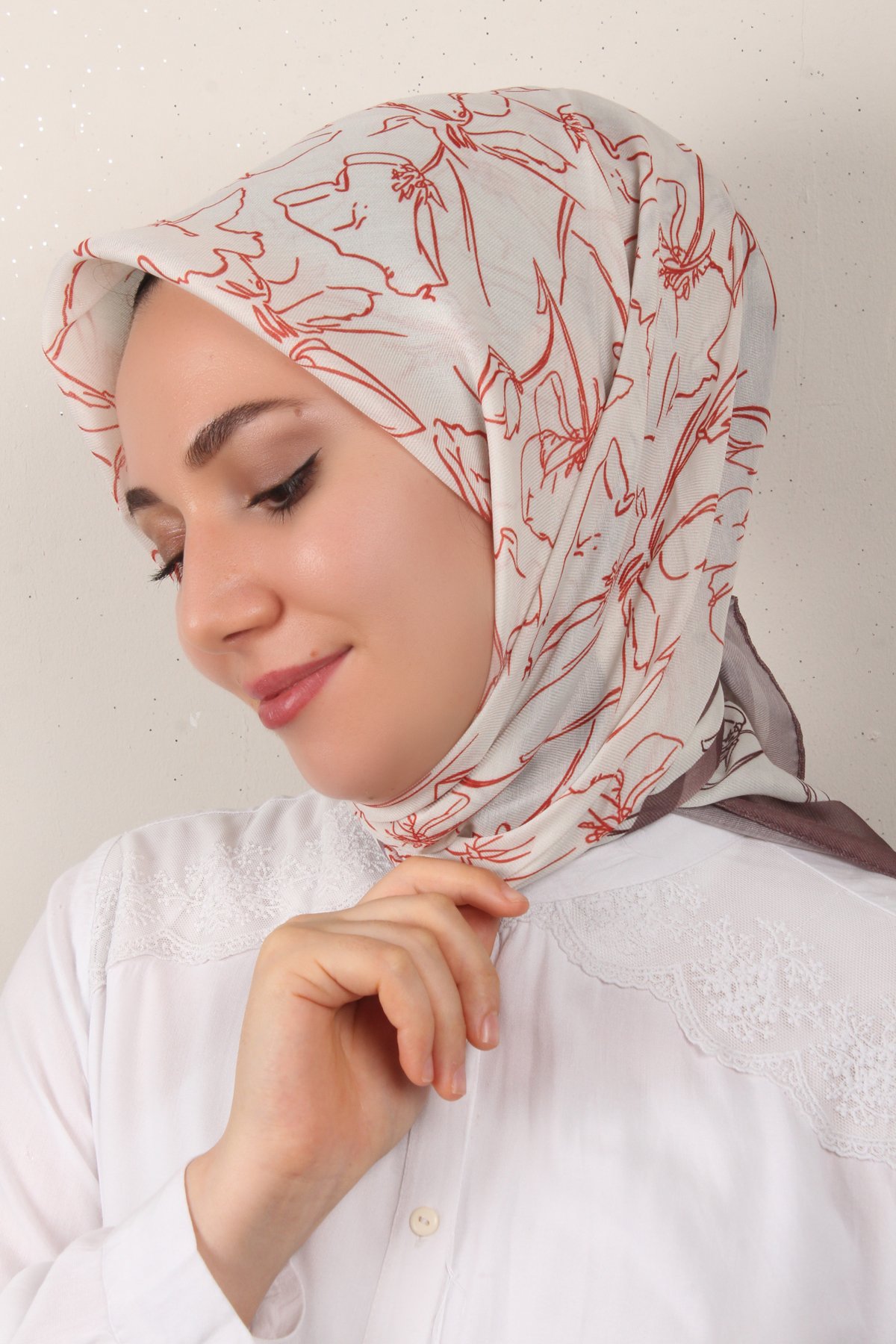 Nirvana Soft Eşarp 8098-18 Kiremit-Koyu Taş