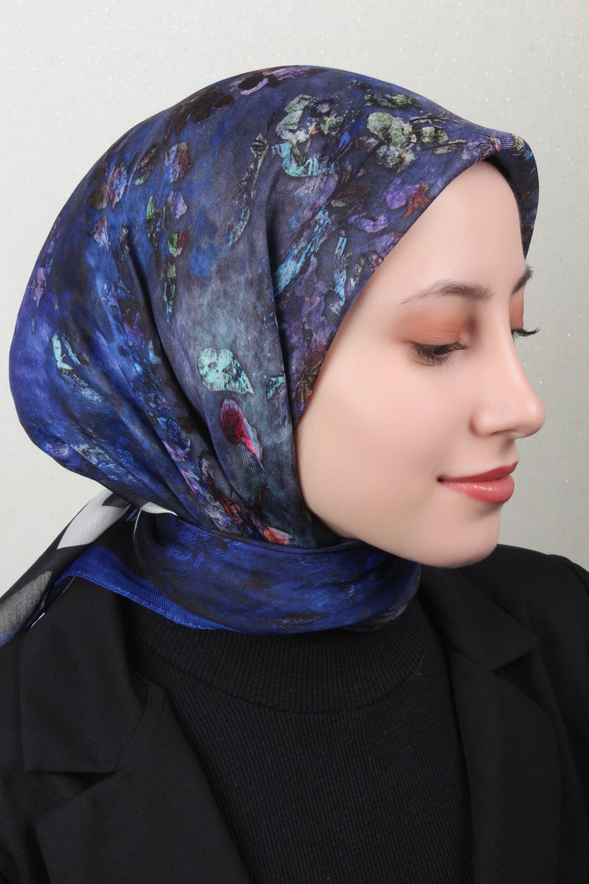Nirvana Soft Eşarp 8105-4 Saks Mavisi