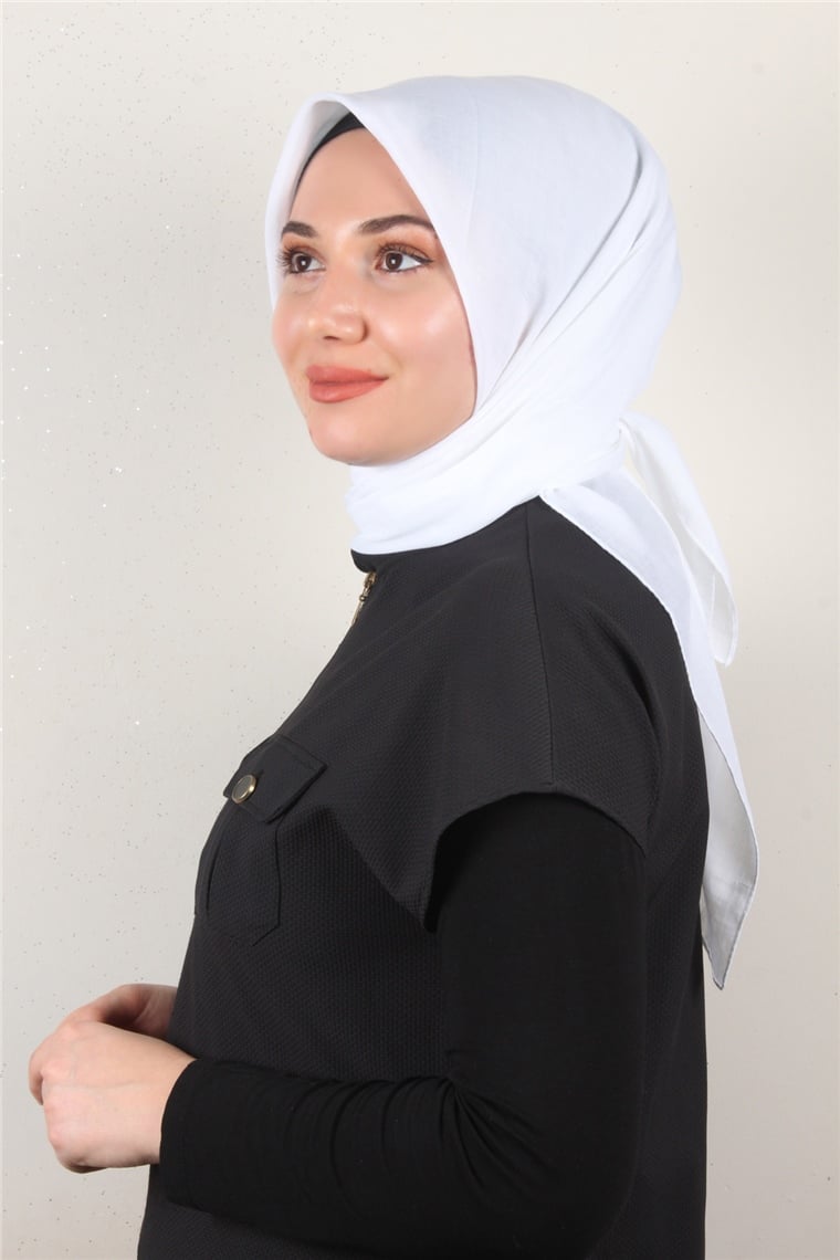 Pamuk Beta Eşarp 4651-23 Beyaz