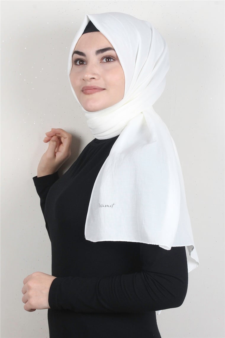 Pamuk Caz Şal 1482-13 Kırık Beyaz