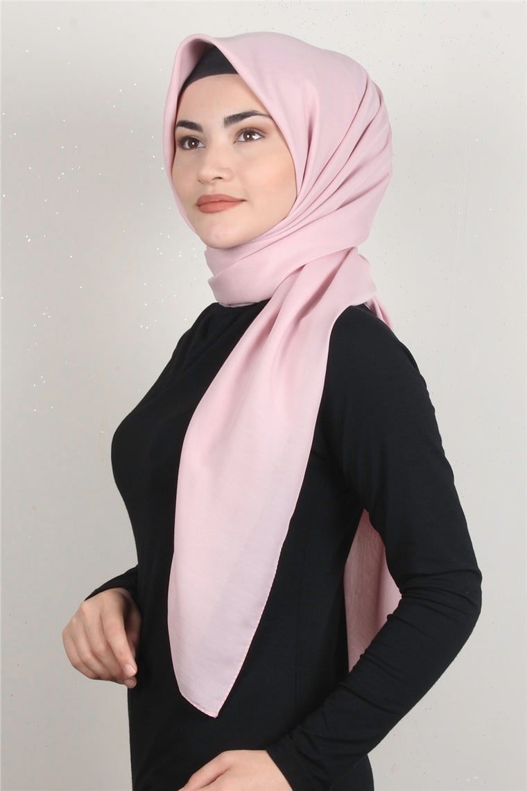 Pamuklu 140x140 Cm Eşarp 1070-47 Toz Pembe