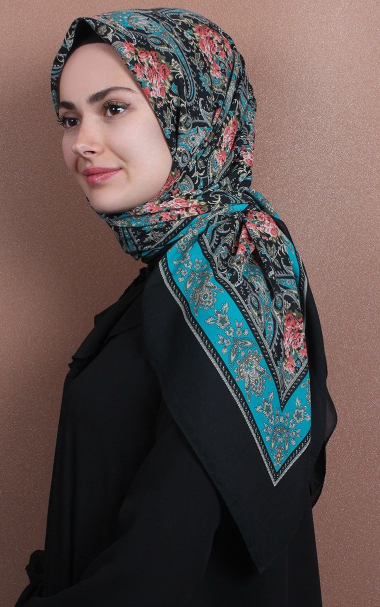 Pamuklu 140x140 Cm Eşarp 1072-7